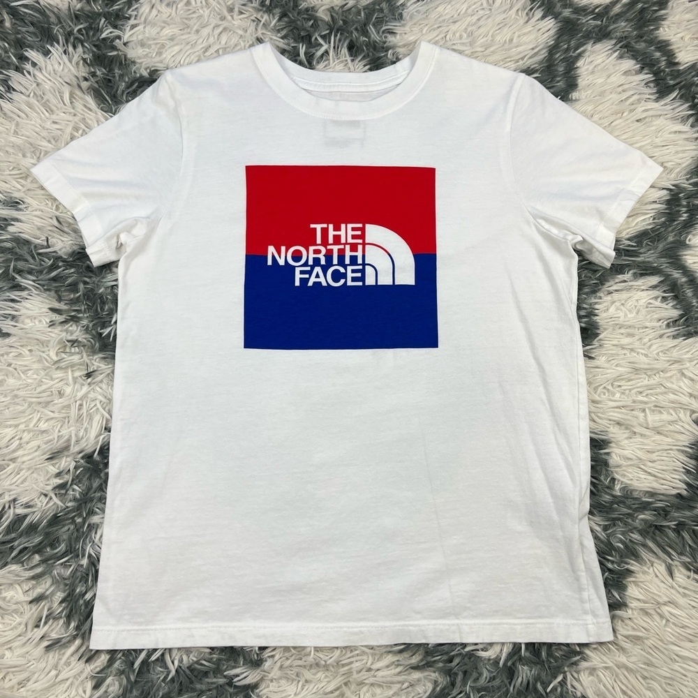The North Face Women's Red Whte Blue Graphic T-shirt Size Small
